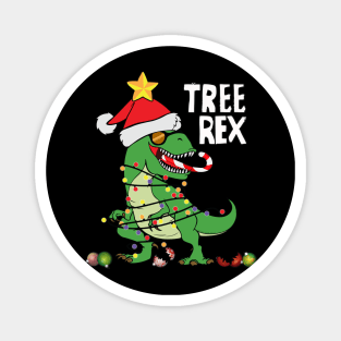 Fun Dinosaur Tree Rex T-Rex Christmas Gift Magnet